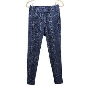 Krazy Larry Snakeskin Pattern Blue Black High-Rise Leggings Pants Womens 2
